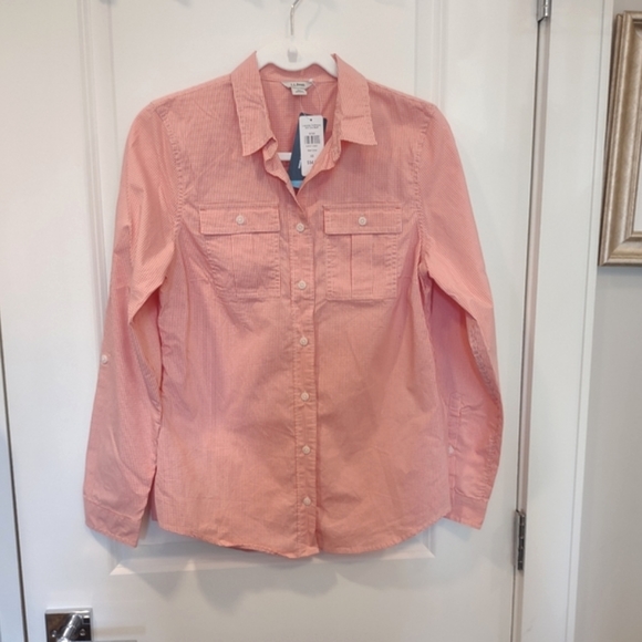 L.L. Bean Lakeside Performance Check Button Down Shirt - XS, Reef Coral, NWT - Picture 16 of 16